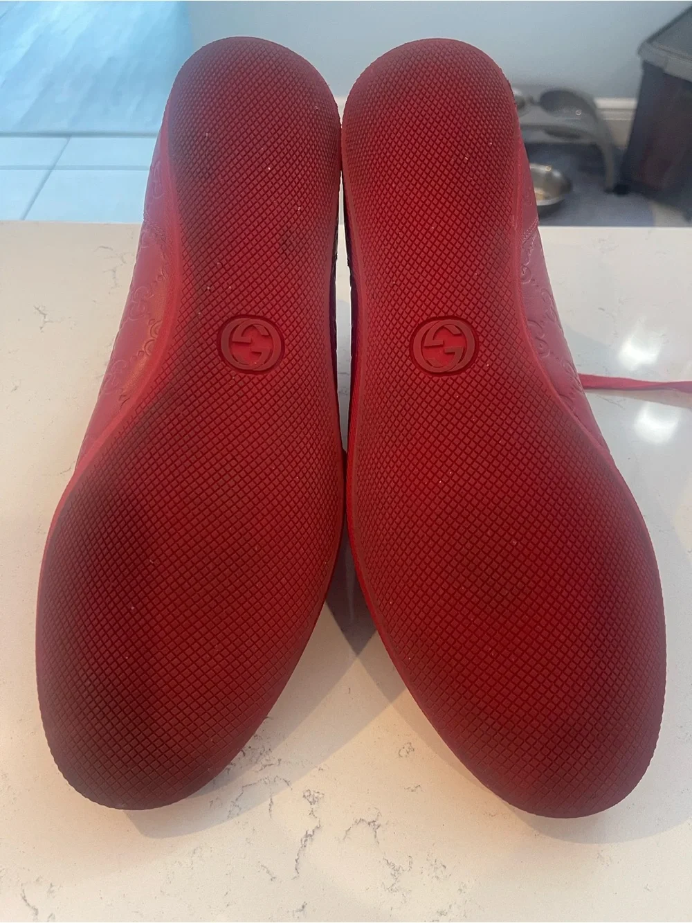 Rare Red Gucci Leather High-Top Sneakers